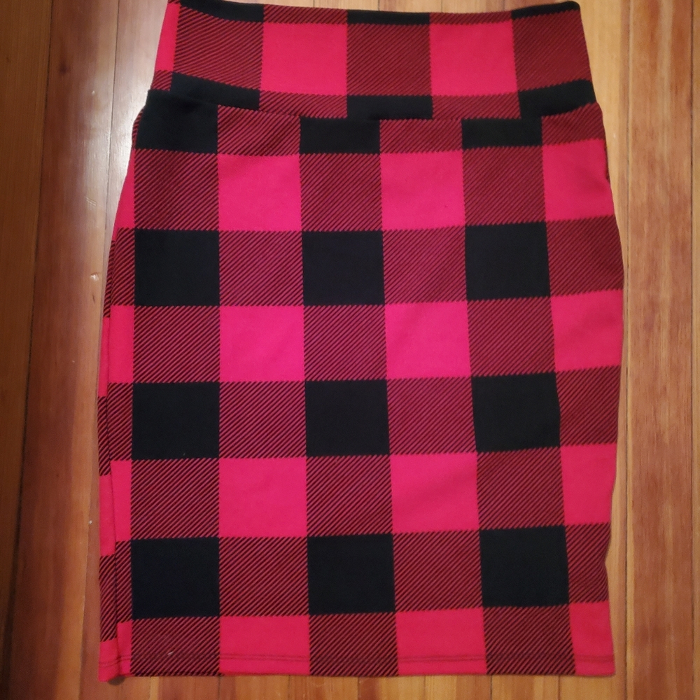 Buffalo Check Plaid Pencil Skirt